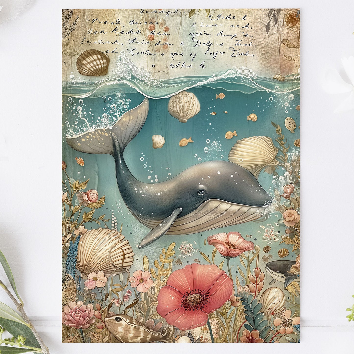 Vykort för postcrossing, scrapbooking & dekoration - Vintage Val PC515