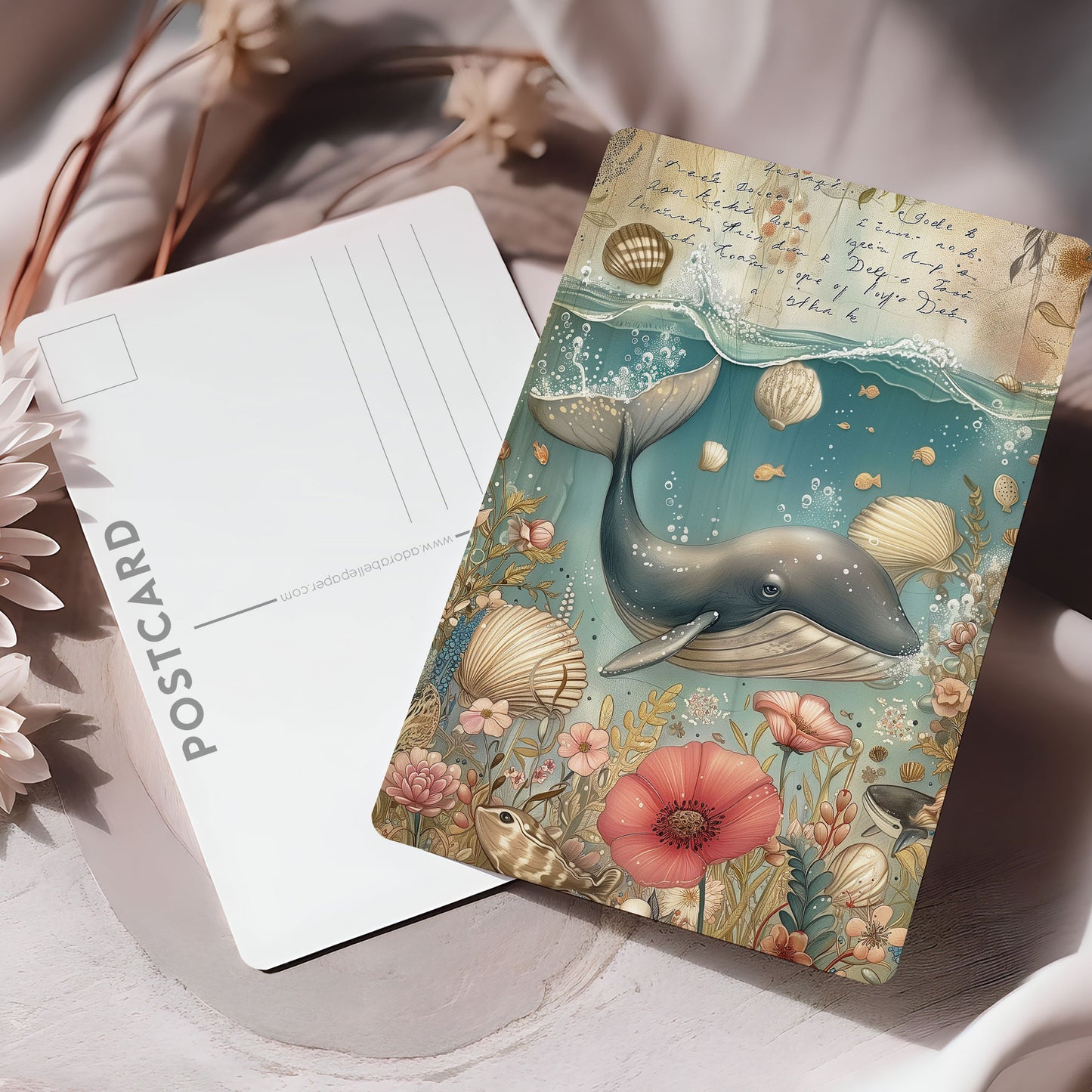 Vykort för postcrossing, scrapbooking & dekoration - Vintage Val PC515