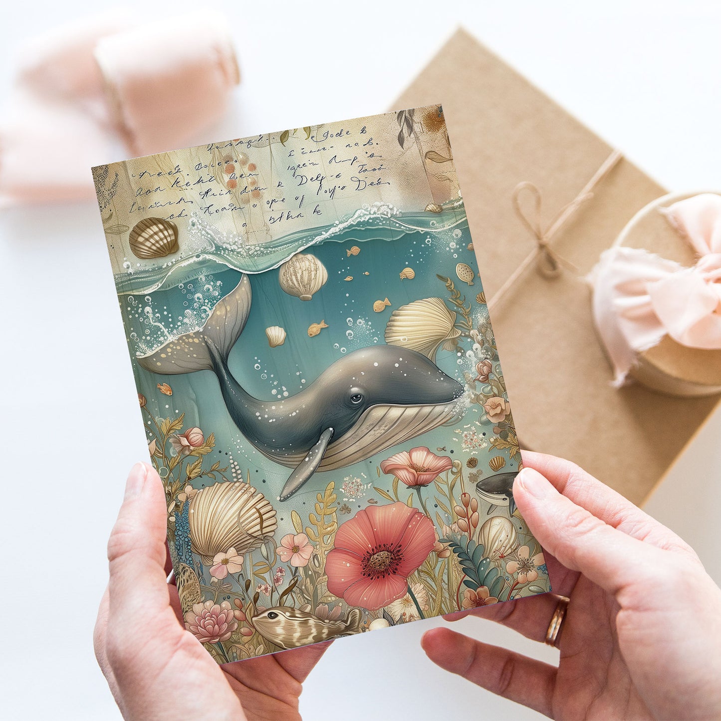 Vykort för postcrossing, scrapbooking & dekoration - Vintage Val PC515