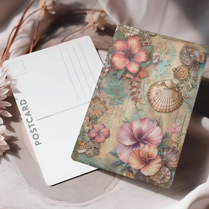 Vykort för postcrossing, scrapbooking & dekoration - Vintage Snäckor PC517