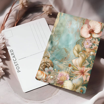 Vykort för postcrossing, scrapbooking & dekoration - Vintage Snäckor PC519