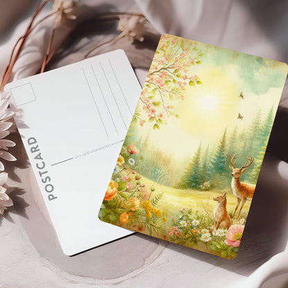 Vykort för postcrossing, scrapbooking & dekoration - Vintage Skogstema PC530