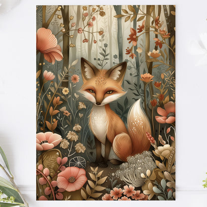 Vykort för postcrossing, scrapbooking & dekoration - Skogsmotiv Woodland - Räv PC535