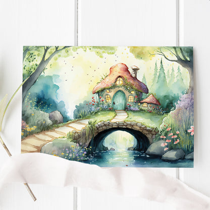 Vykort för postcrossing, scrapbooking & dekoration - Älvhus PC536