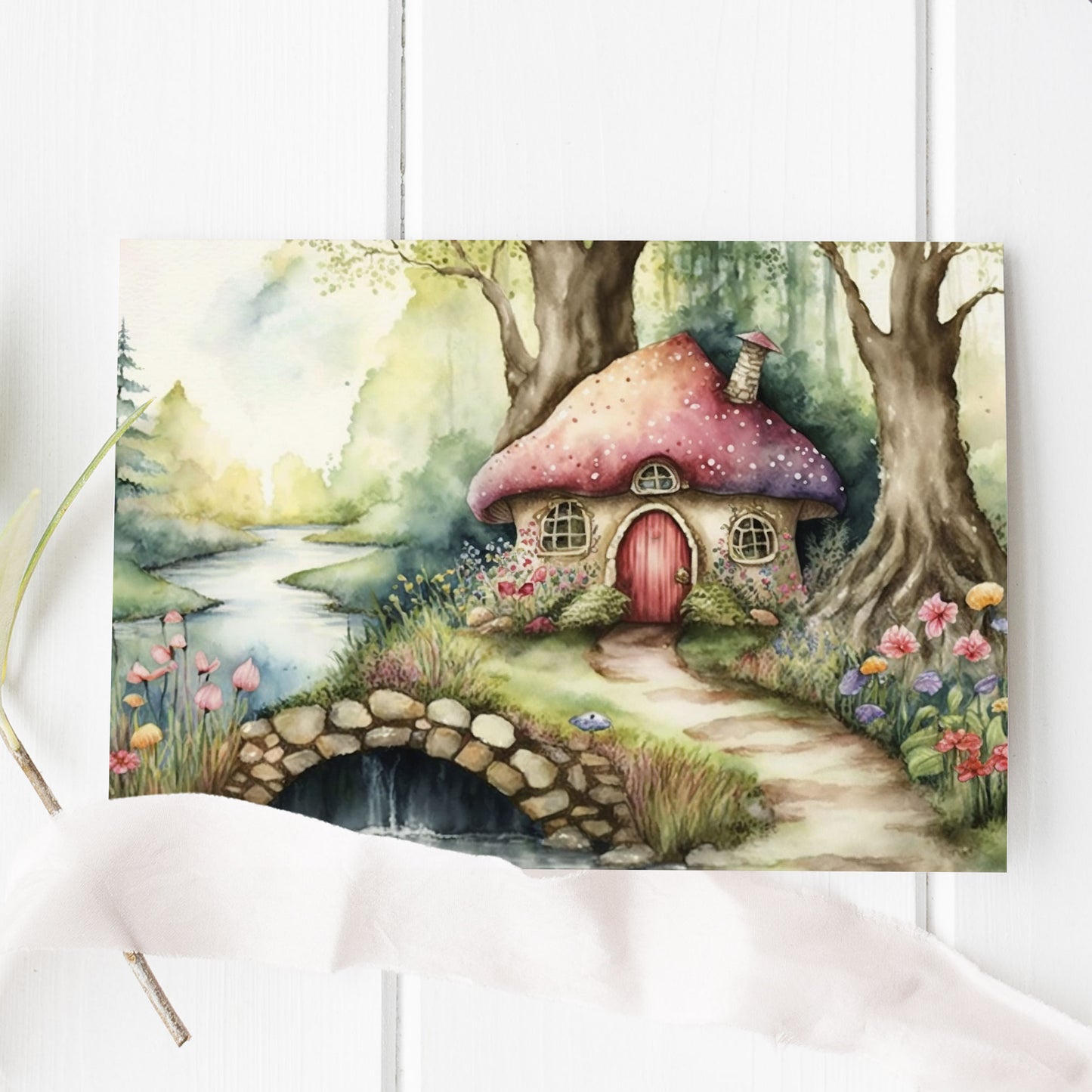 Vykort för postcrossing, scrapbooking & dekoration - Älvhus PC538