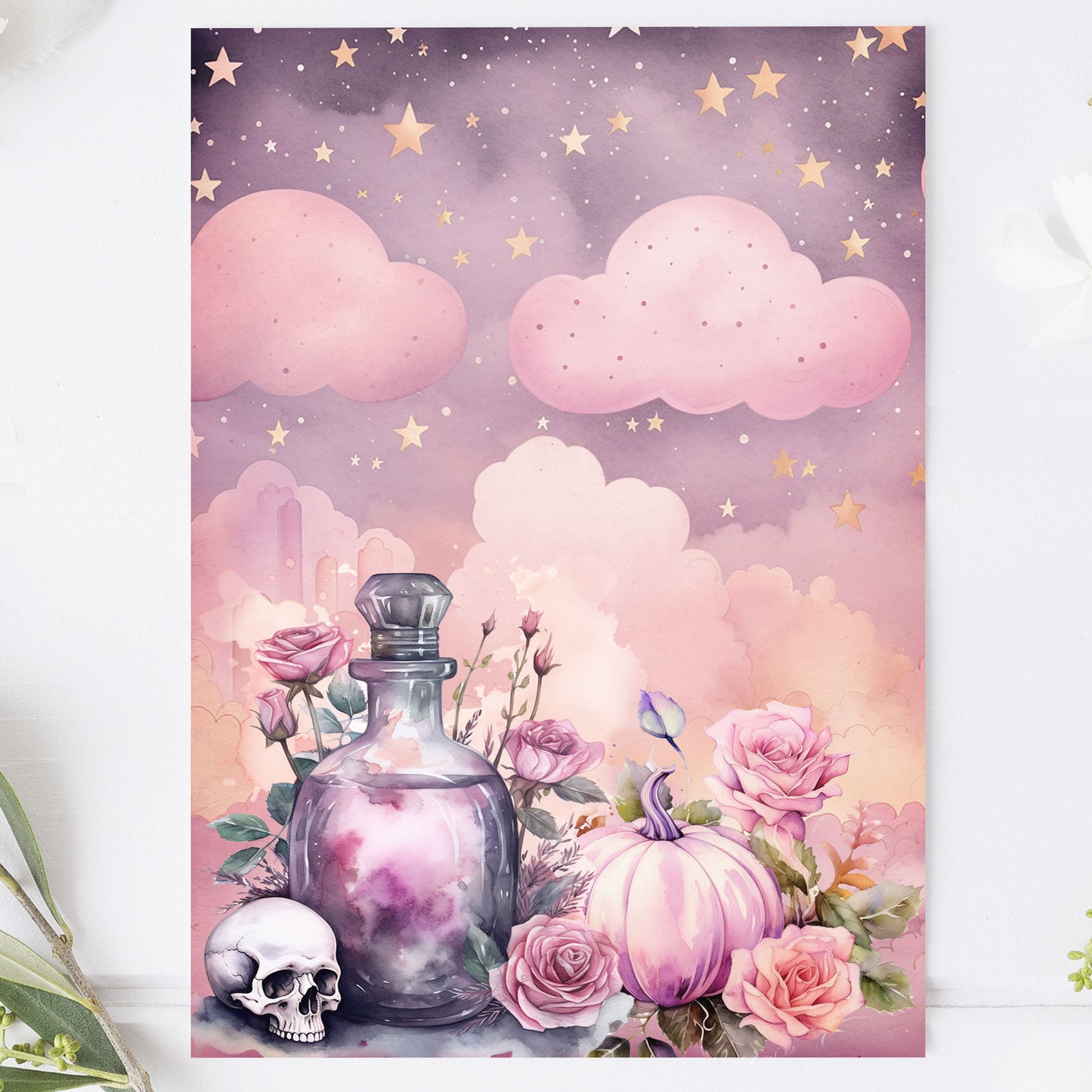 Vykort för postcrossing, scrapbooking & dekoration - Rosa Magi PC545