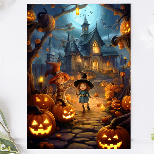 Vykort för postcrossing, scrapbooking & dekoration - Halloween - Spökhus PC547