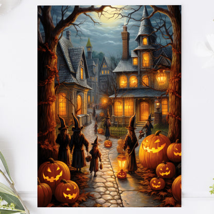 Vykort för postcrossing, scrapbooking & dekoration - Halloween - Flicka PC548