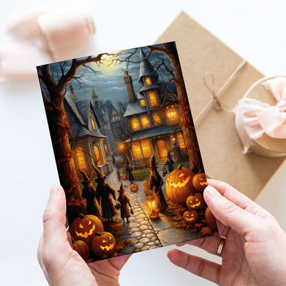 Vykort för postcrossing, scrapbooking & dekoration - Halloween - Flicka PC548