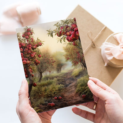 Vykort för postcrossing, scrapbooking & dekoration - Höst - Fruktträdgård PC552