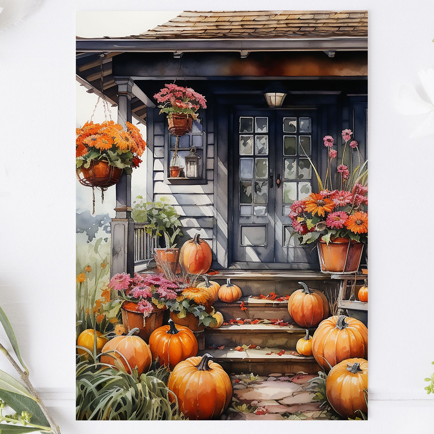 Vykort för postcrossing, scrapbooking & dekoration - Höst - Hus PC553