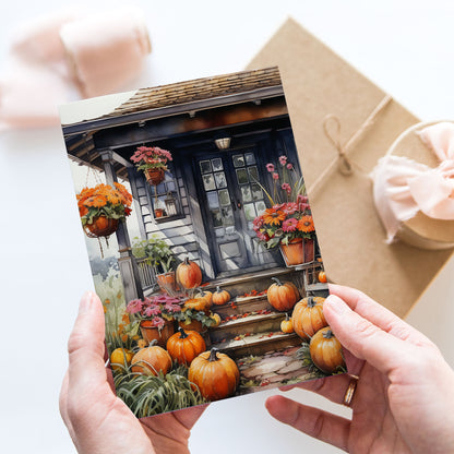 Vykort för postcrossing, scrapbooking & dekoration - Höst - Hus PC553