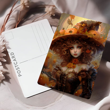 Vykort för postcrossing, scrapbooking & dekoration - Halloween - Vacker Häxa PC557