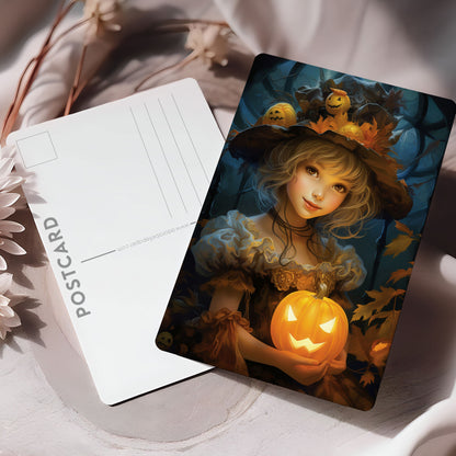 Vykort för postcrossing, scrapbooking & dekoration - Halloween - Söt Häxa PC561