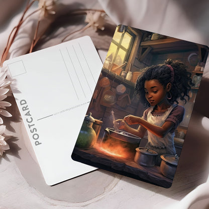 Vykort för postcrossing, scrapbooking & dekoration - Halloween - Söt Häxa PC562