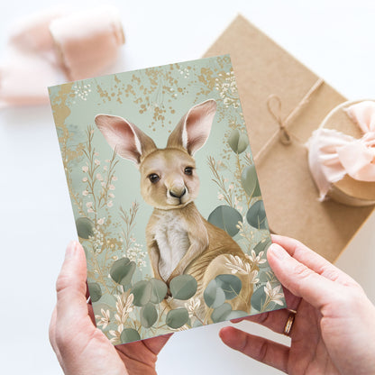 Vykort för postcrossing, scrapbooking & dekoration - Aussie Cutie Kangaroo PC567