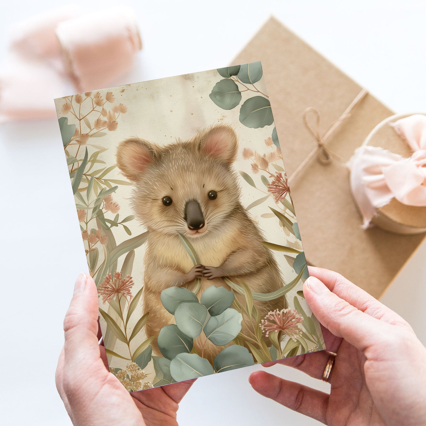 Vykort för postcrossing, scrapbooking & dekoration - Aussie Cutie Wombat PC569