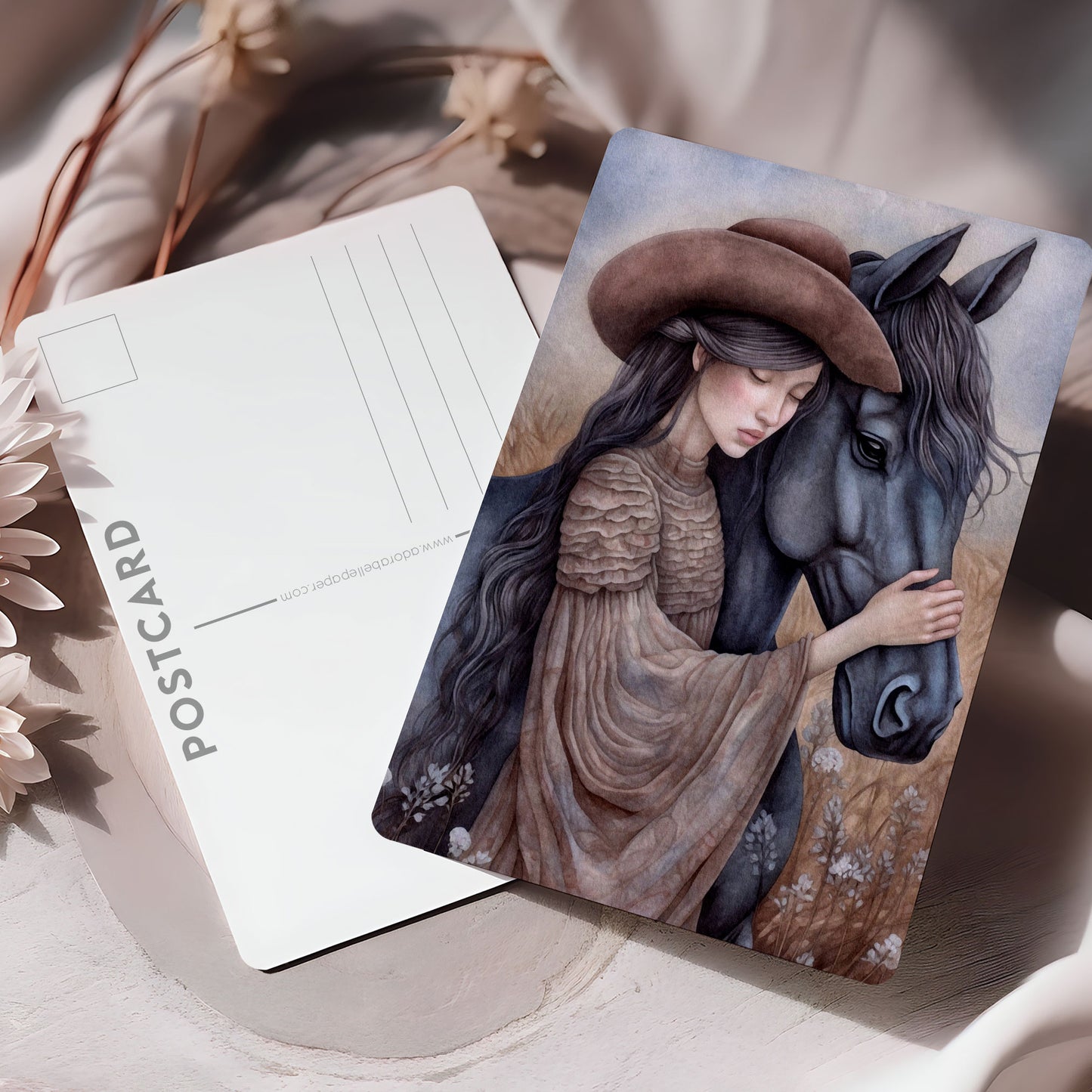 Vykort för postcrossing, scrapbooking & dekoration - Animal Lover Häst PC571