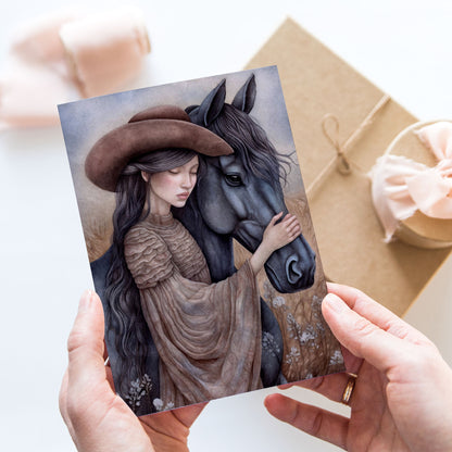 Vykort för postcrossing, scrapbooking & dekoration - Animal Lover Häst PC571