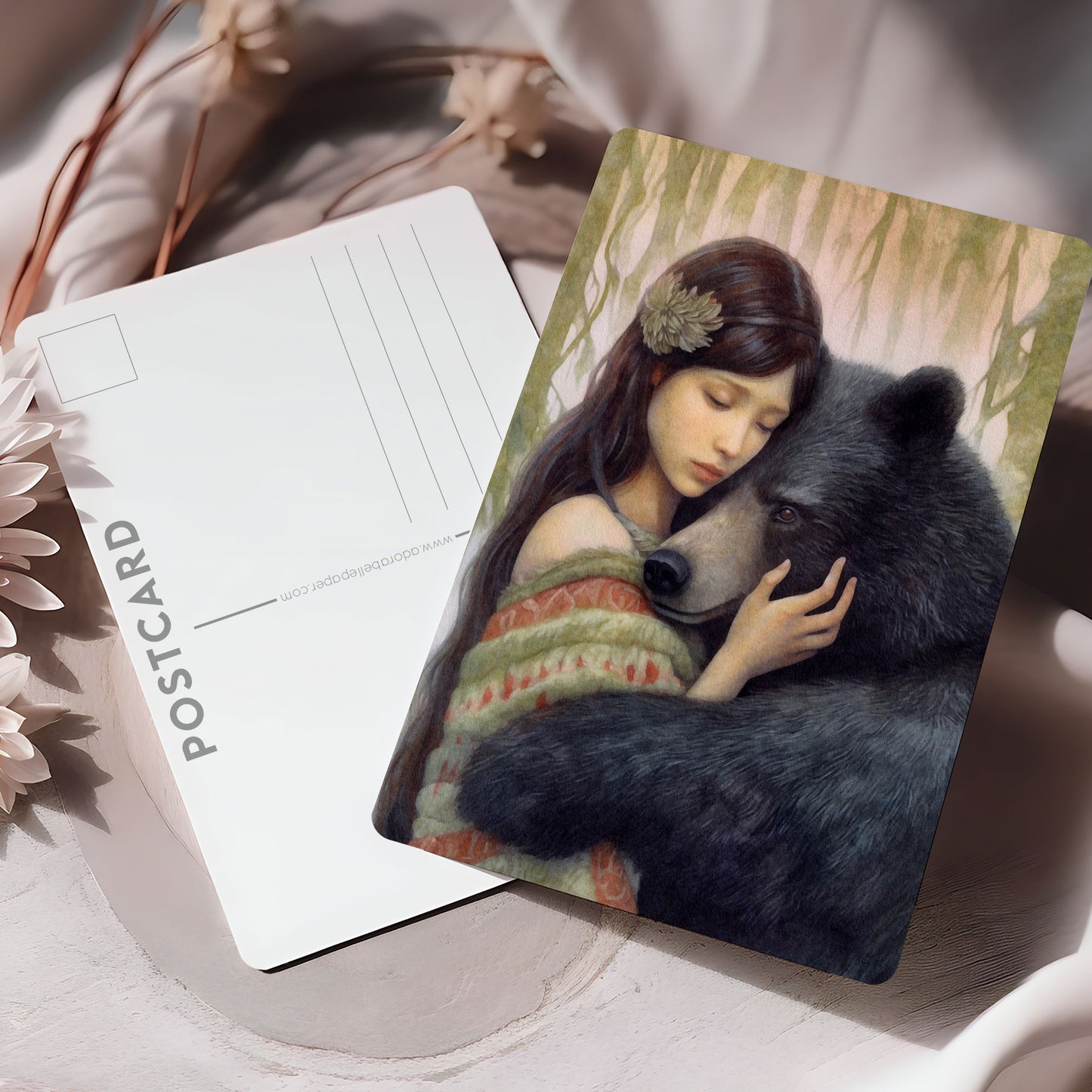 Vykort för postcrossing, scrapbooking & dekoration - Animal Lover Björn PC572