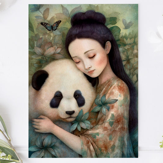 Vykort för postcrossing, scrapbooking & dekoration - Animal Lover Panda PC573