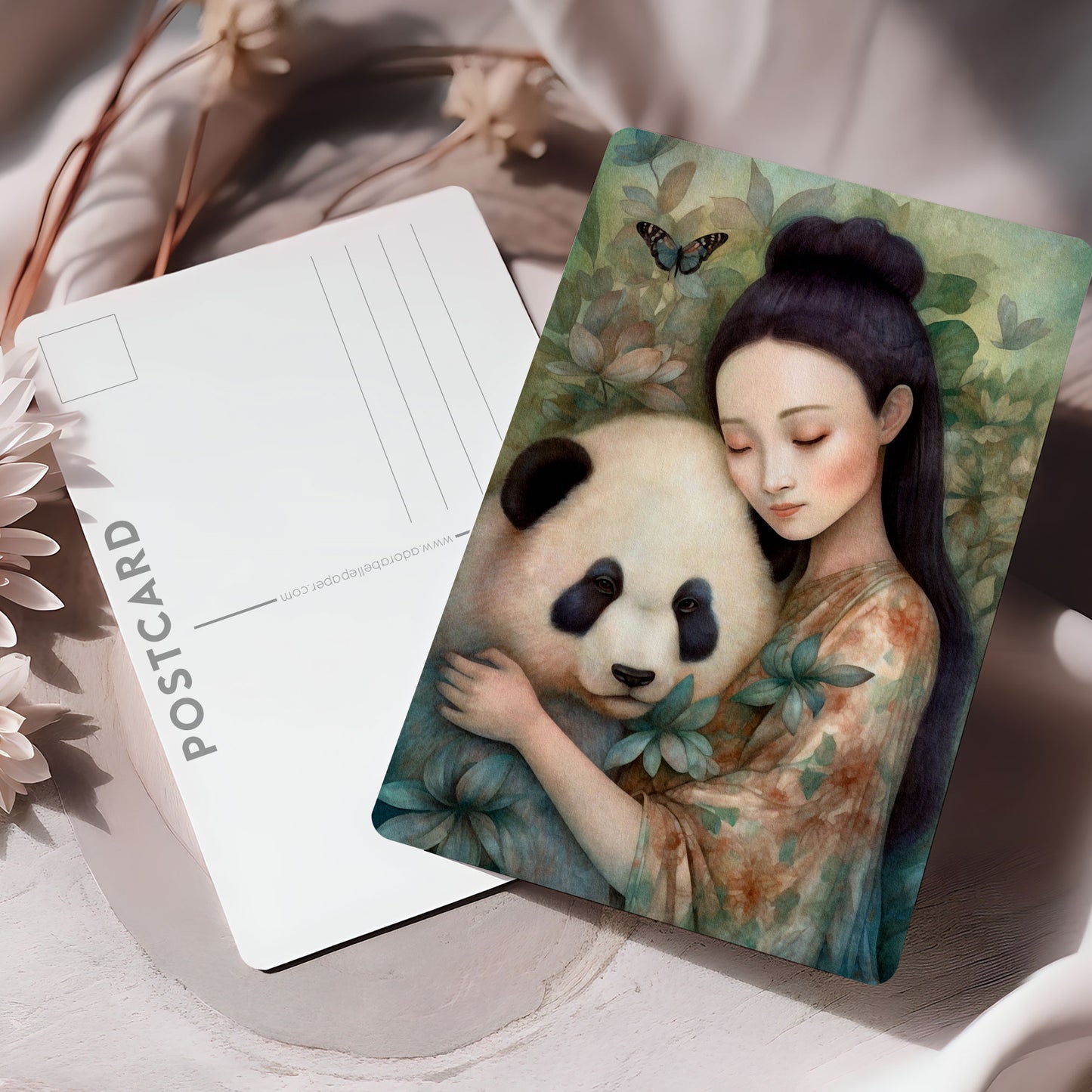 Vykort för postcrossing, scrapbooking & dekoration - Animal Lover Panda PC573