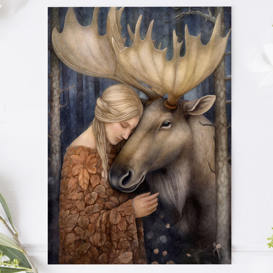 Vykort för postcrossing, scrapbooking & dekoration - Animal Lover Älg PC574