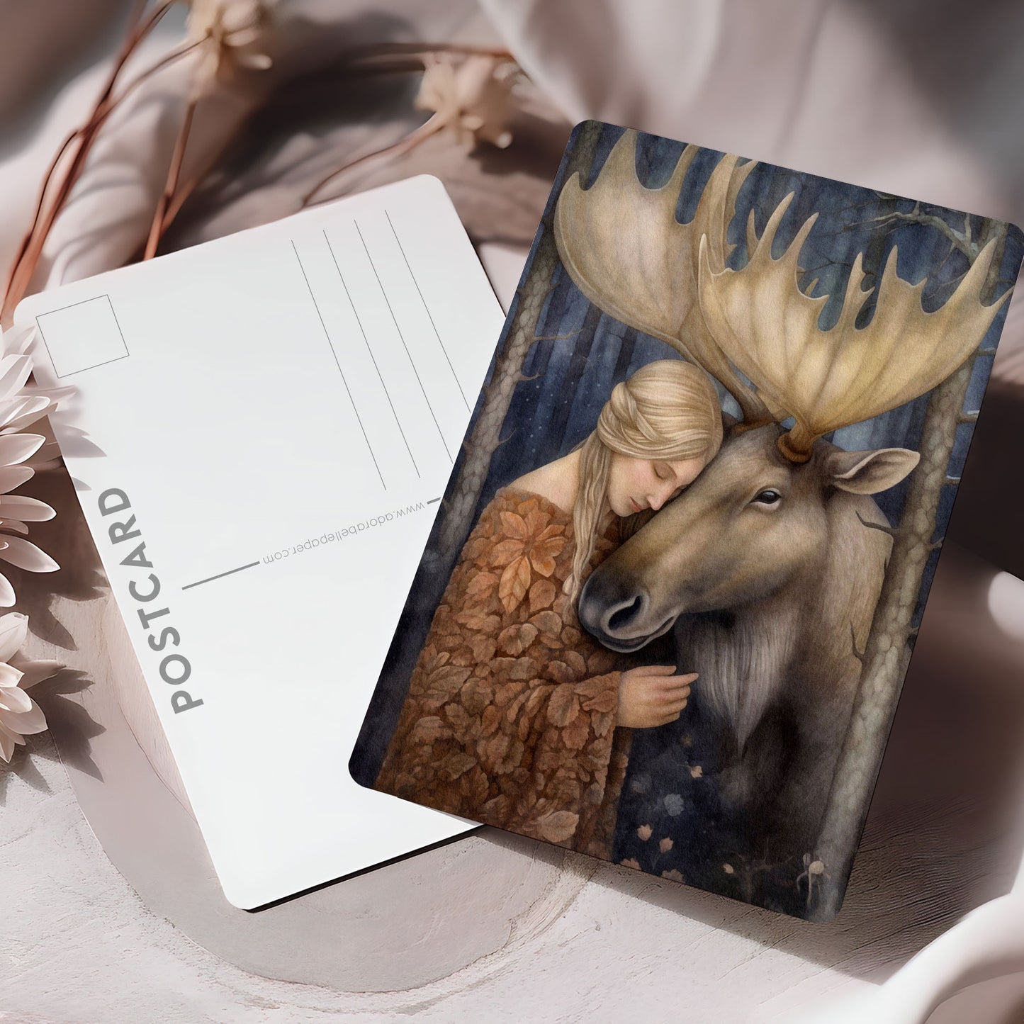 Vykort för postcrossing, scrapbooking & dekoration - Animal Lover Älg PC574