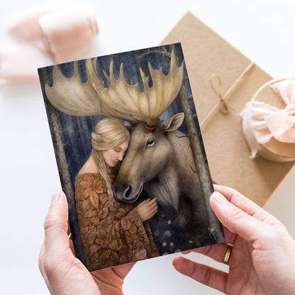 Vykort för postcrossing, scrapbooking & dekoration - Animal Lover Älg PC574