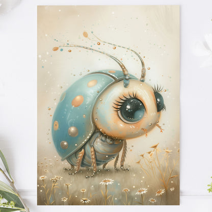 Vykort för postcrossing, scrapbooking & dekoration - Söta Insekter PC577