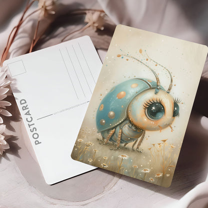 Vykort för postcrossing, scrapbooking & dekoration - Söta Insekter PC577