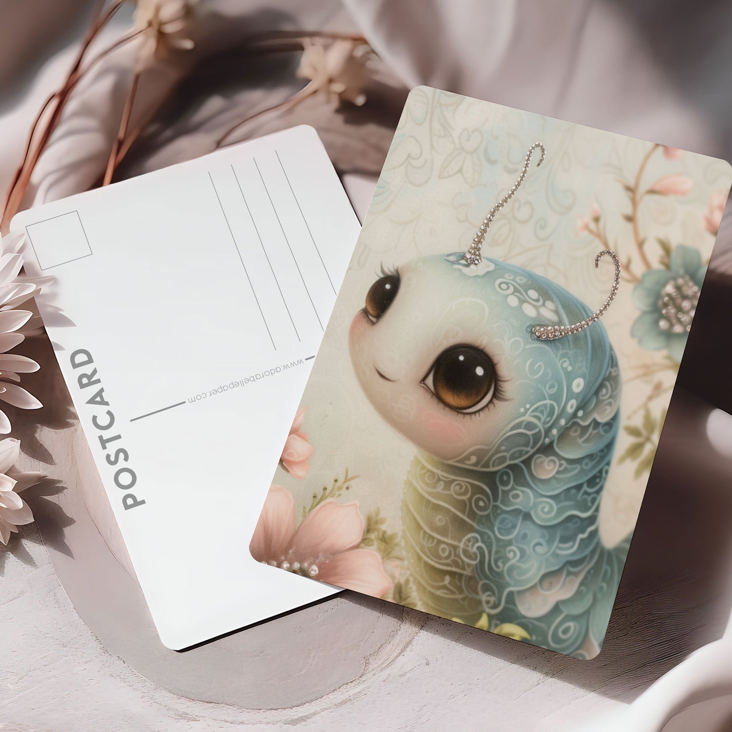 Vykort för postcrossing, scrapbooking & dekoration - Söta Insekter PC578