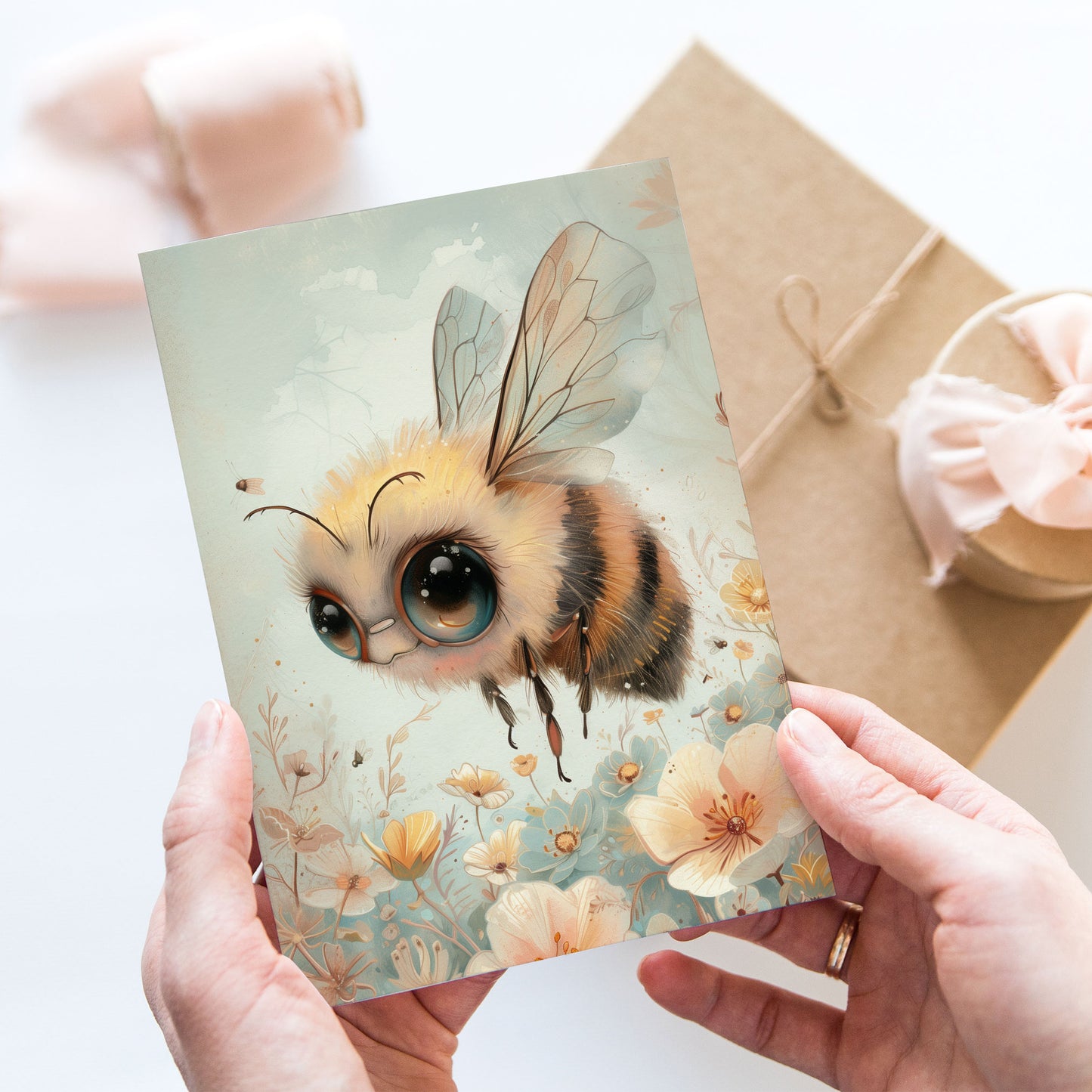 Vykort för postcrossing, scrapbooking & dekoration - Söta Insekter PC579