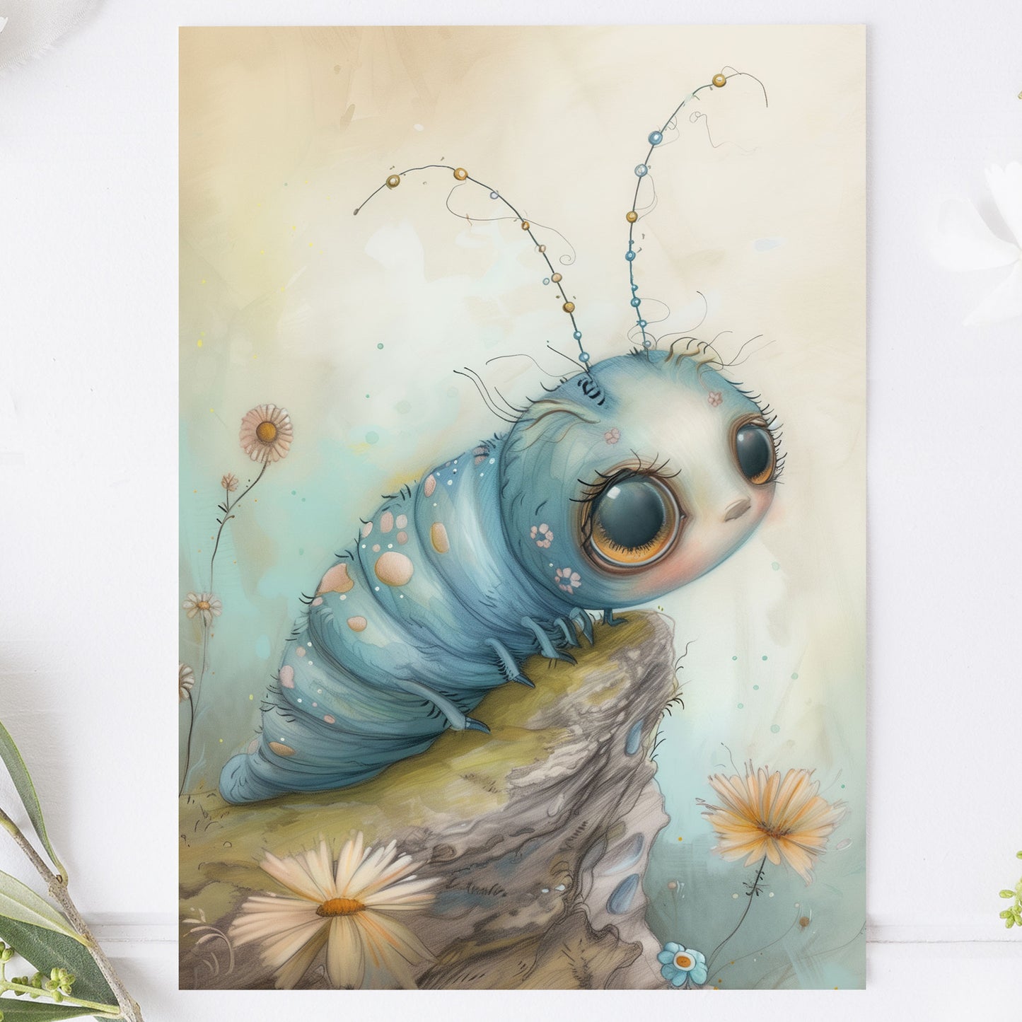 Vykort för postcrossing, scrapbooking & dekoration - Söta Insekter PC580