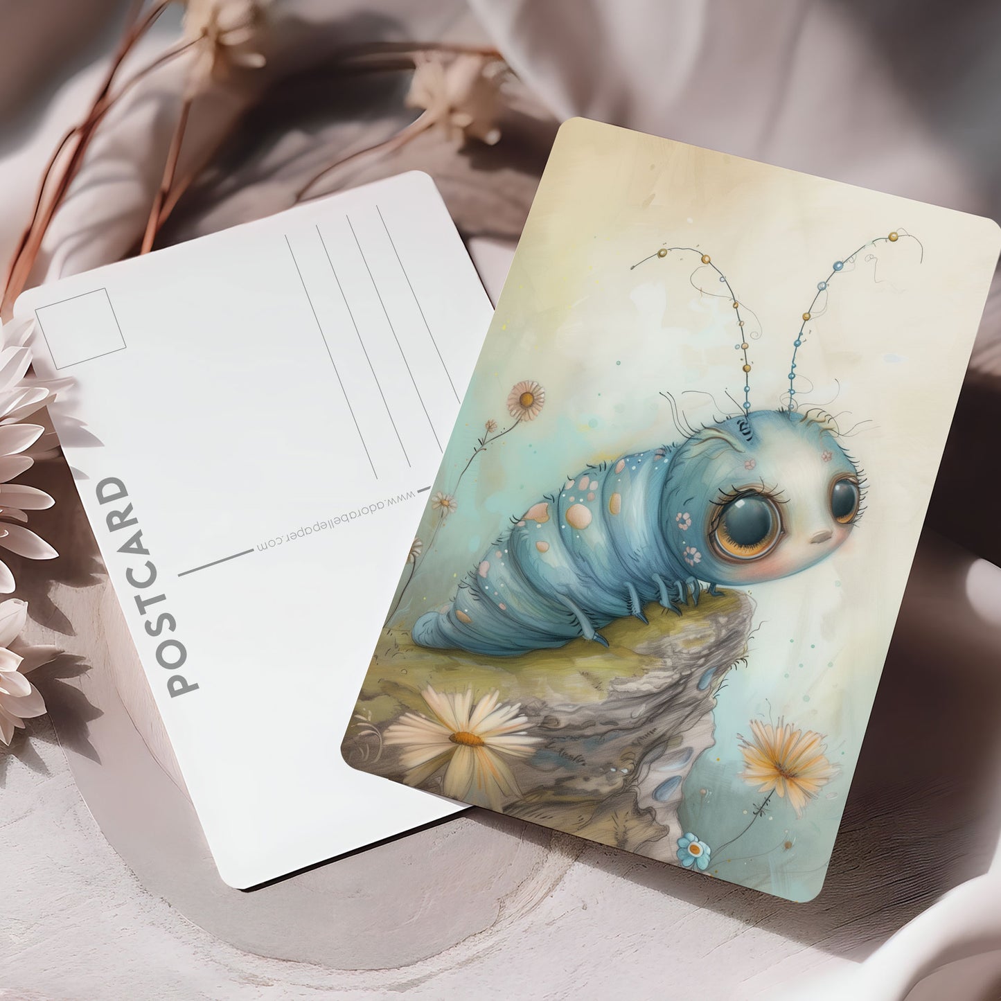 Vykort för postcrossing, scrapbooking & dekoration - Söta Insekter PC580