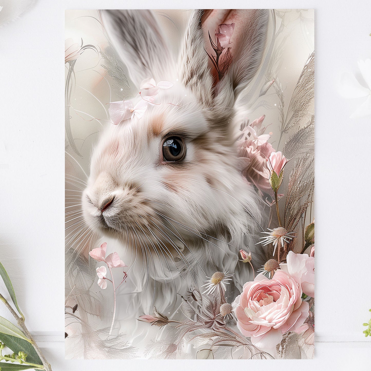 Vykort för postcrossing, scrapbooking & dekoration - Chic Kanin PC581