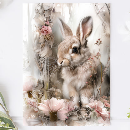 Vykort för postcrossing, scrapbooking & dekoration - Chic Baby Kanin PC582