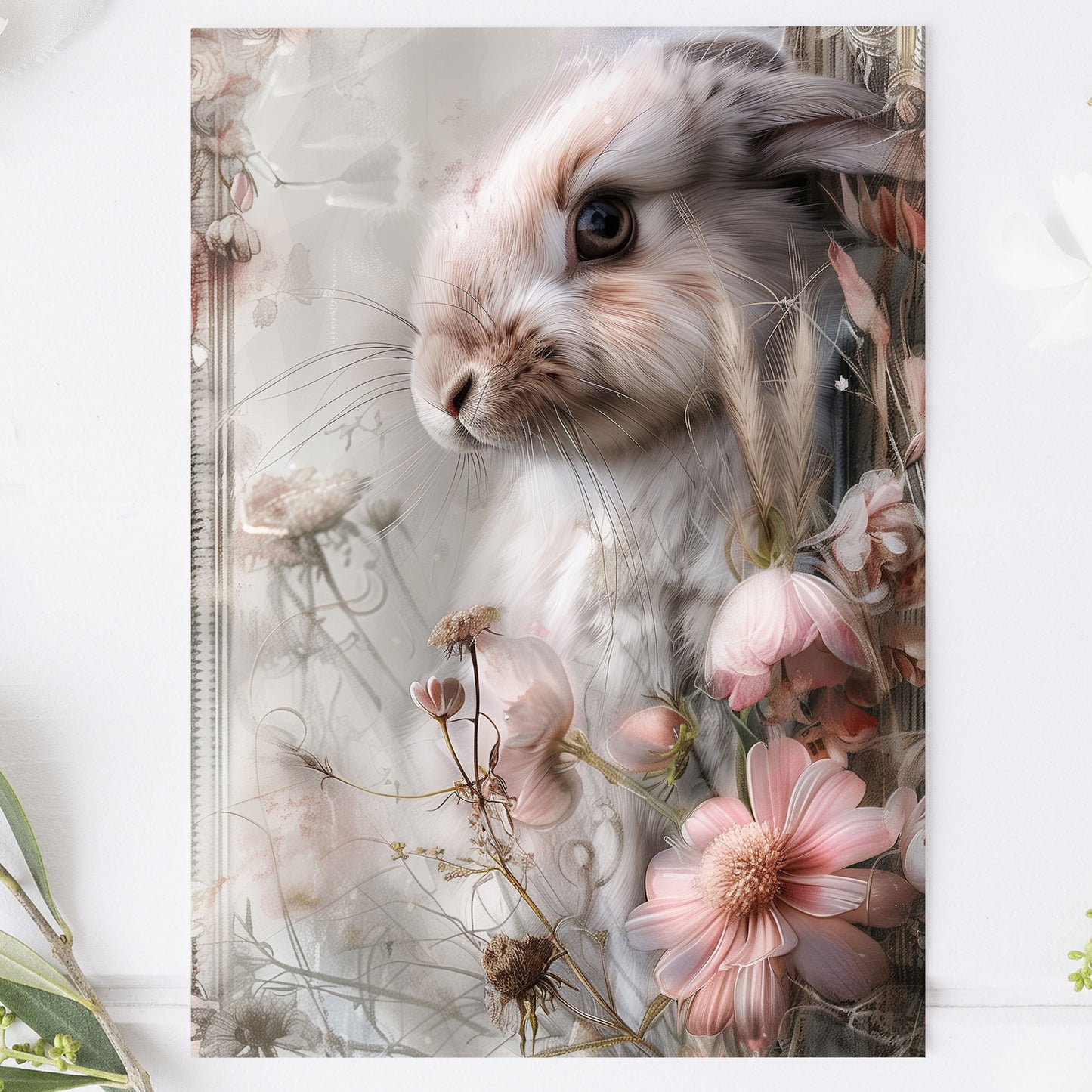 Vykort för postcrossing, scrapbooking & dekoration - Chic Kanin PC583