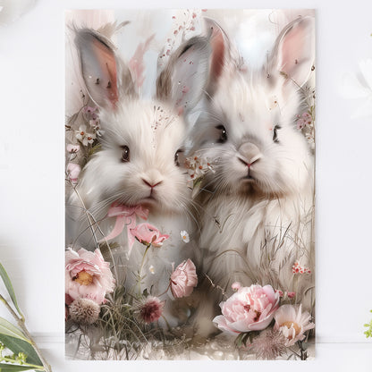 Vykort för postcrossing, scrapbooking & dekoration - Chic Baby Kaniner PC584