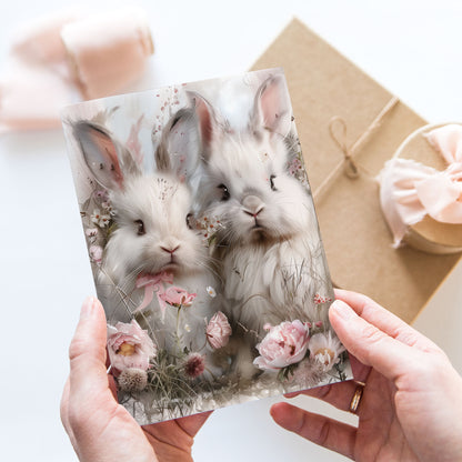 Vykort för postcrossing, scrapbooking & dekoration - Chic Baby Kaniner PC584