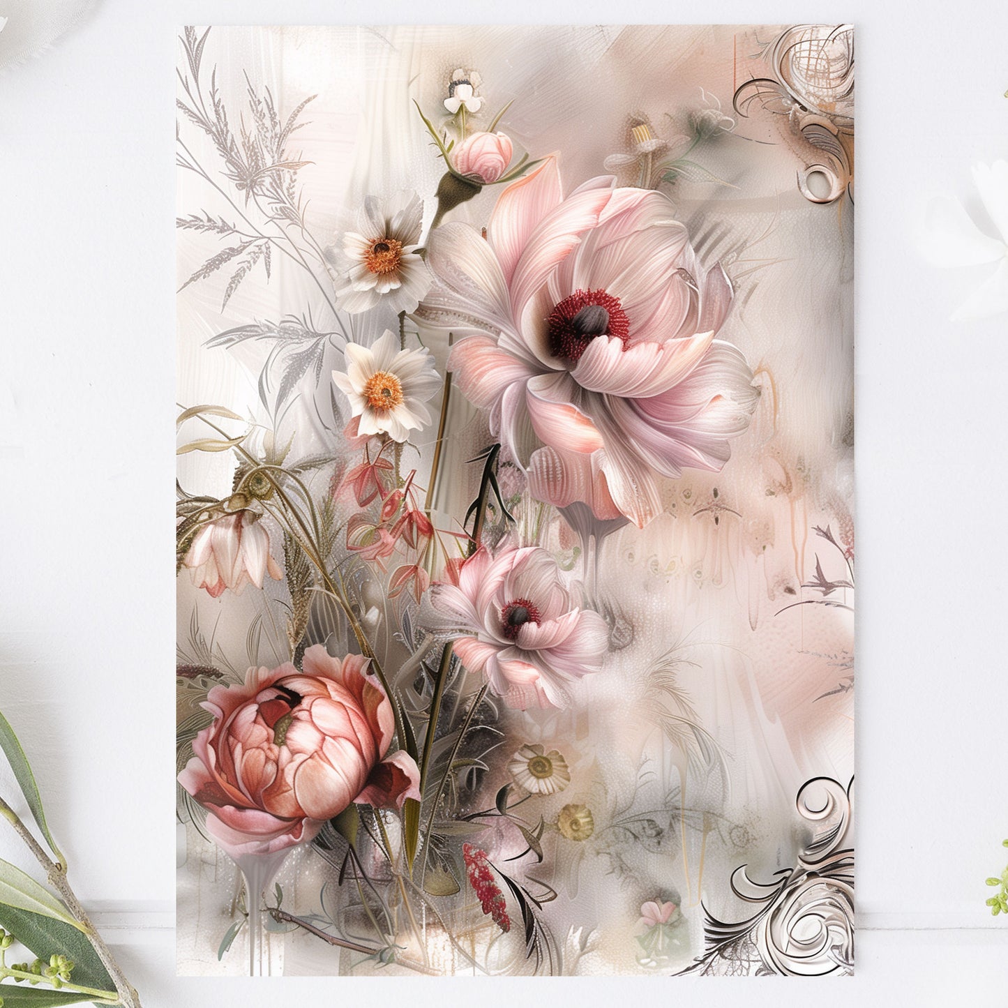 Vykort för postcrossing, scrapbooking & dekoration - Chic Bukett PC591