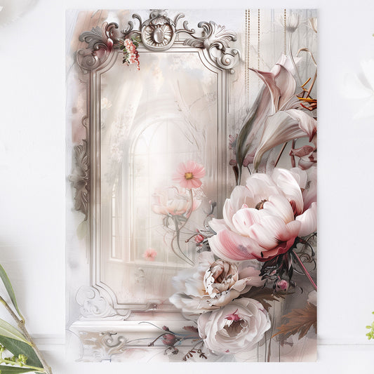 Vykort för postcrossing, scrapbooking & dekoration - Chic Spegel PC592