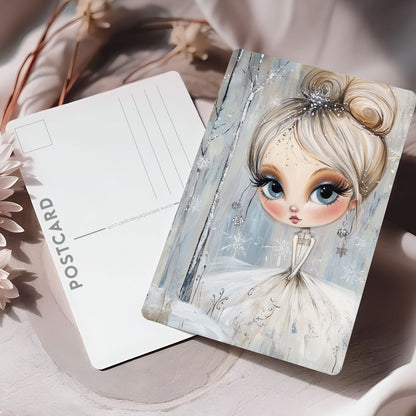 Vykort för postcrossing, scrapbooking & dekoration - Whimsical Flicka Retrostil PC597