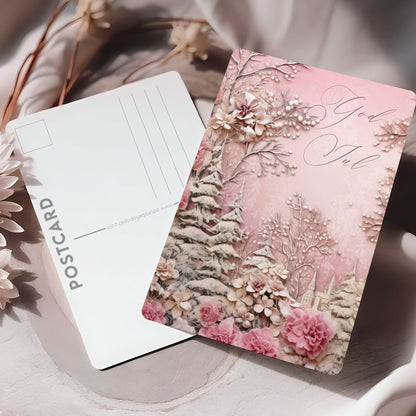 Vykort för postcrossing, scrapbooking & dekoration - God Jul PC610