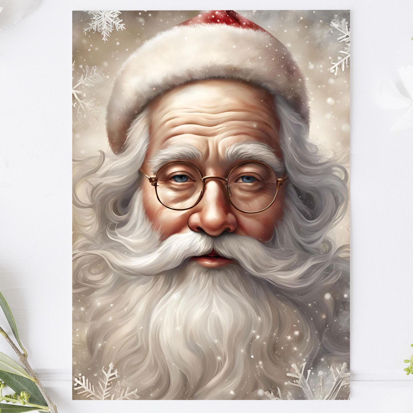 Vykort för postcrossing, scrapbooking & dekoration - Jultomten PC617