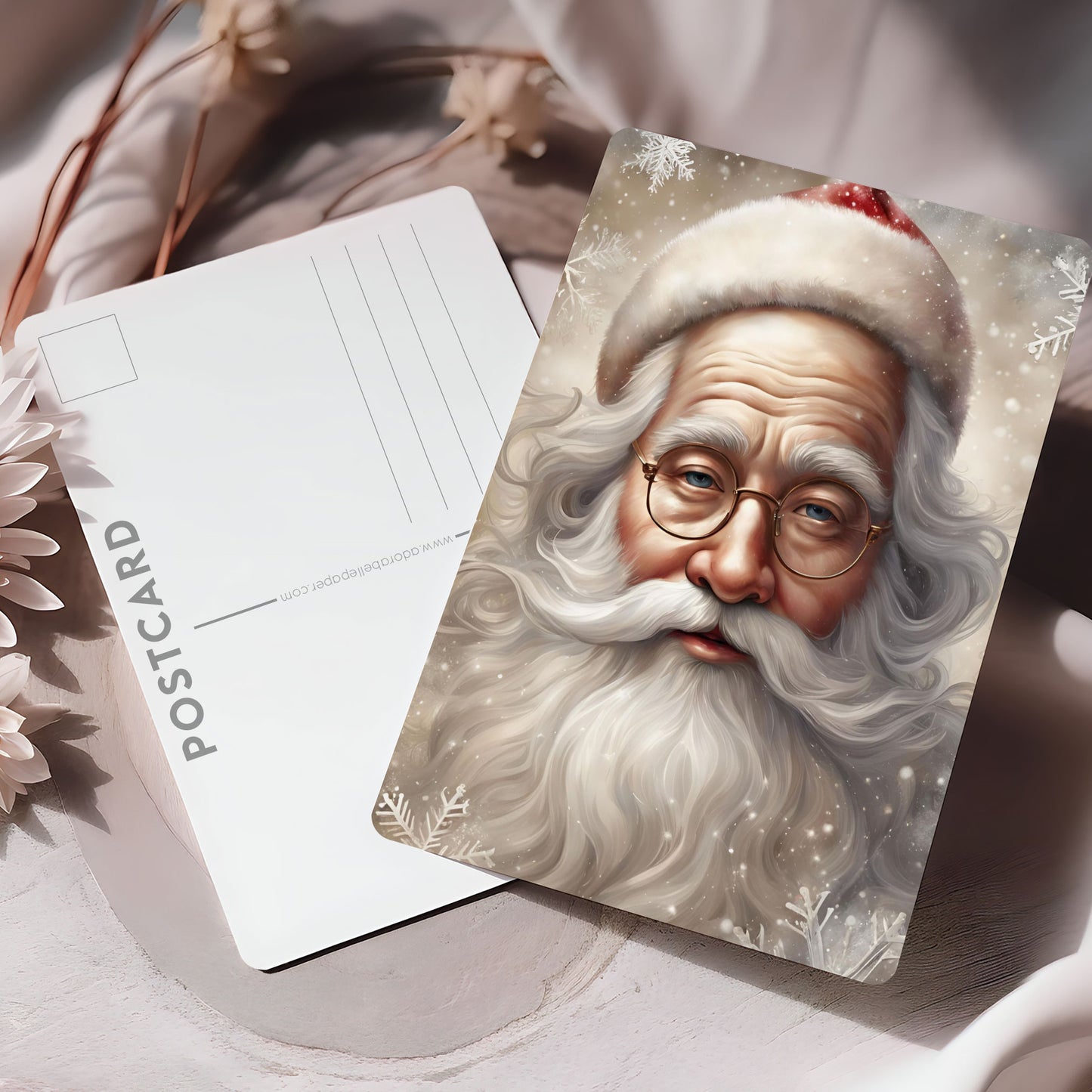 Vykort för postcrossing, scrapbooking & dekoration - Jultomten PC617