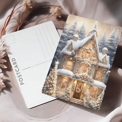 Vykort för postcrossing, scrapbooking & dekoration - Julhus PC619