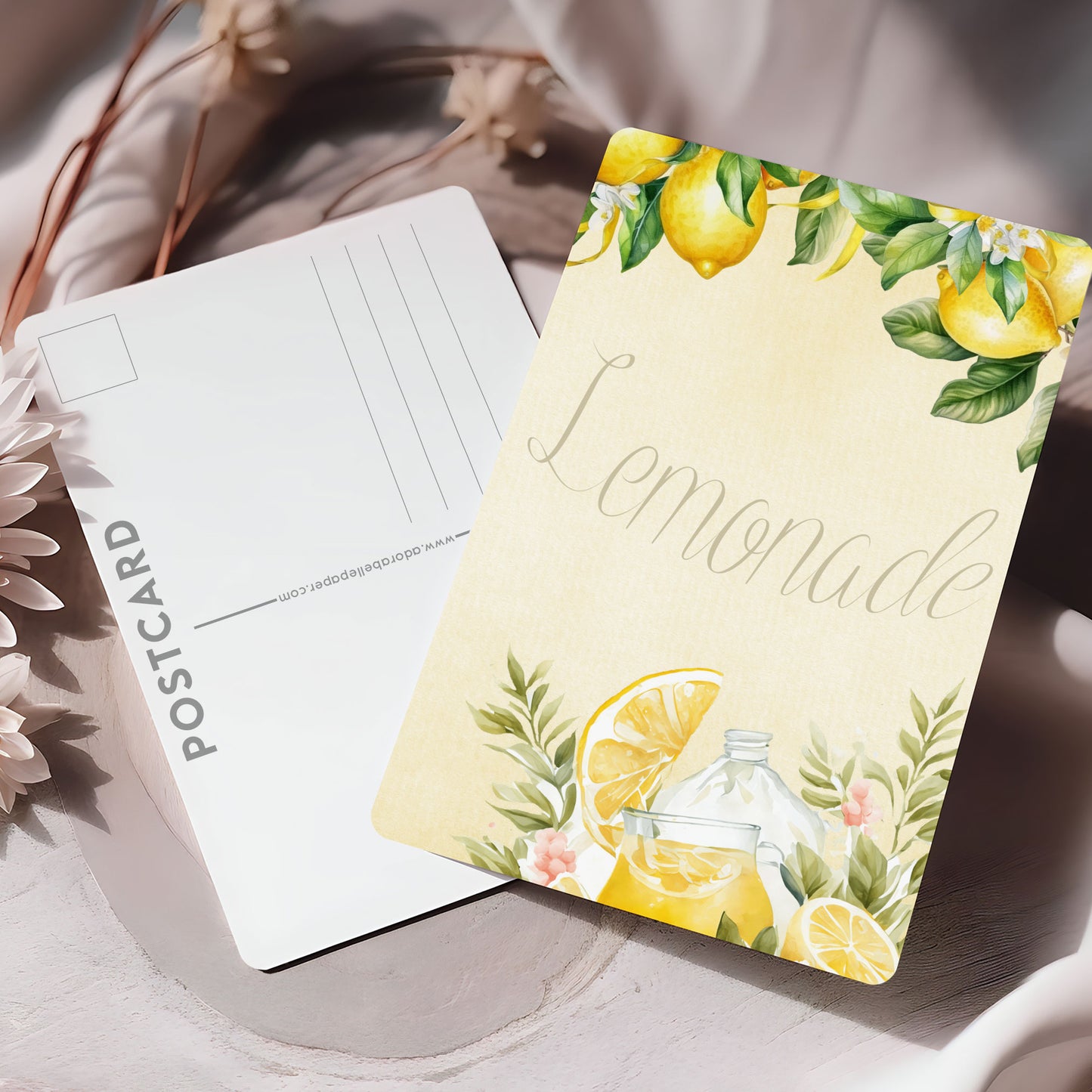 Vykort för postcrossing, scrapbooking & dekoration - Lemonade PC626
