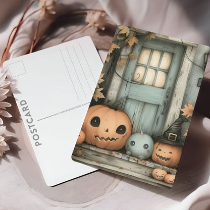 Vykort för postcrossing, scrapbooking & dekoration - Glada Pumpor PC628