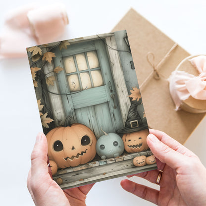 Vykort för postcrossing, scrapbooking & dekoration - Glada Pumpor PC628